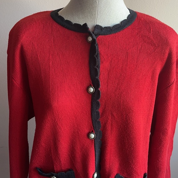Espion Red long sleeve cardigan Medium - Picture 5 of 13